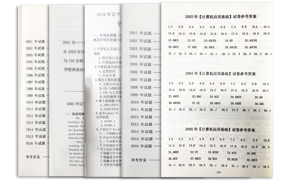 計(jì)算機(jī)基礎(chǔ)/英語歷年真題內(nèi)容頁面