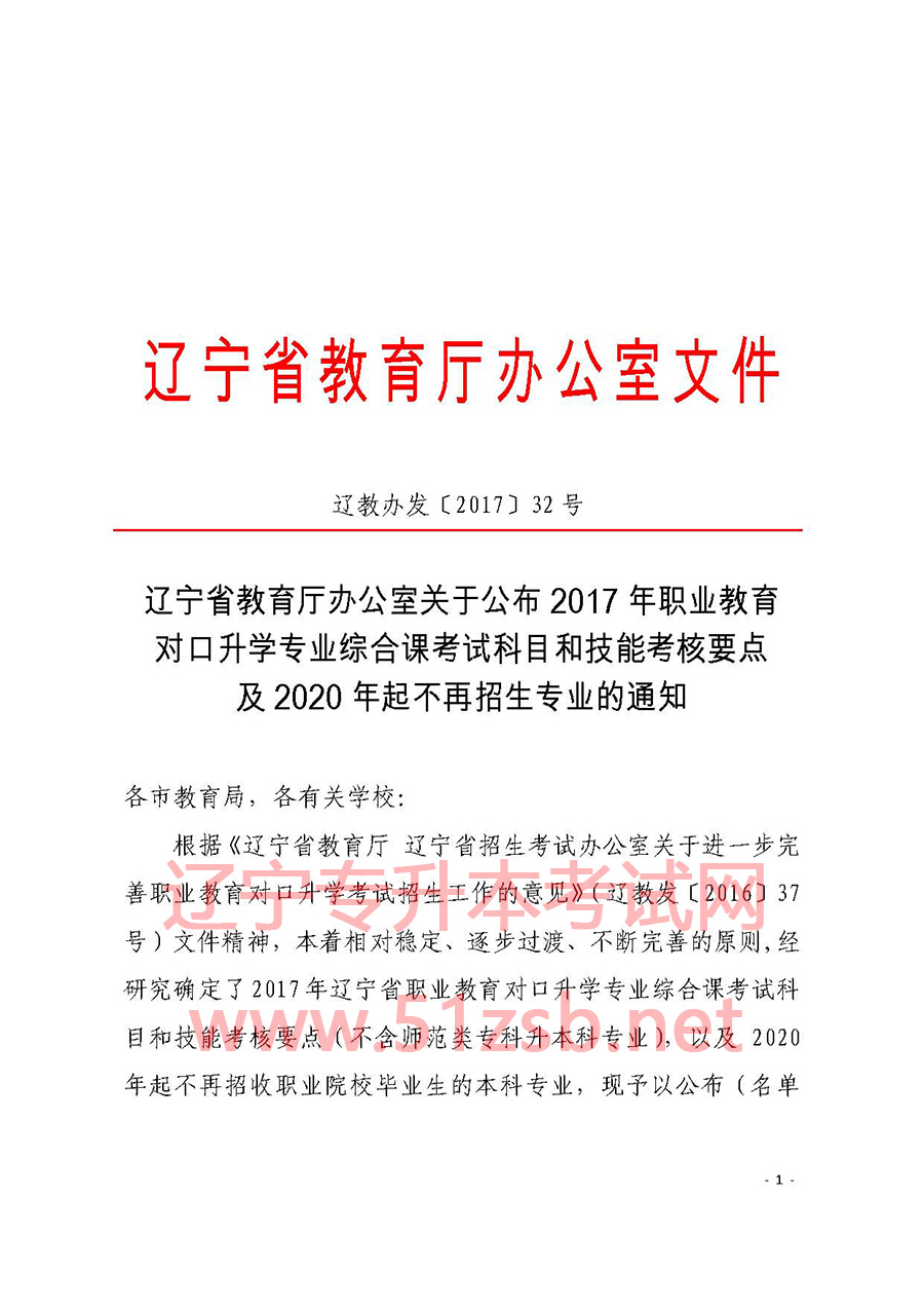 2020年遼寧專升本不招生的專業(yè)