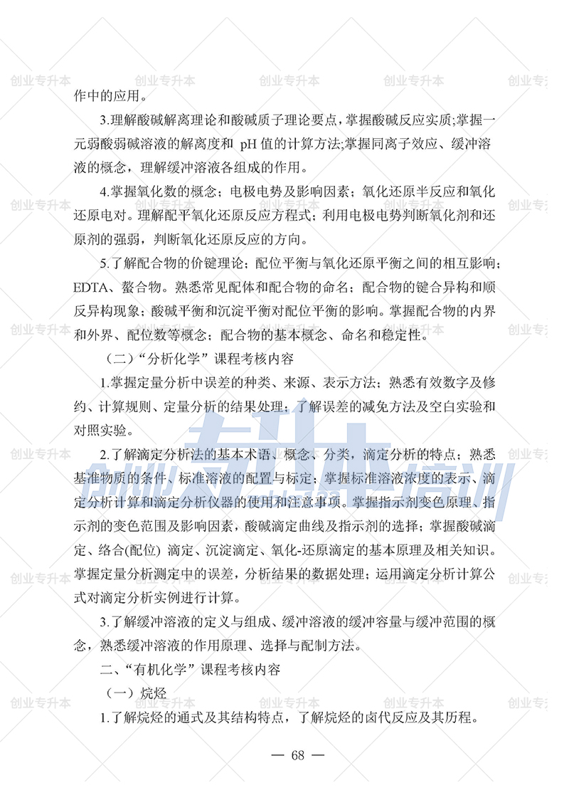 2025年遼寧專升本化工組考試大綱