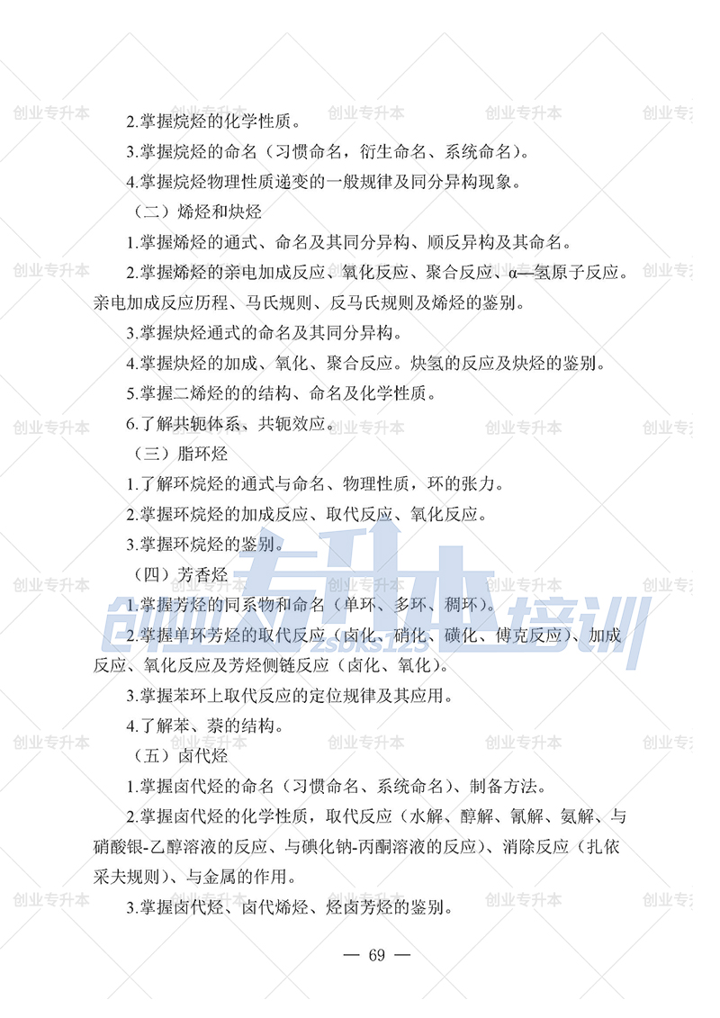 2025年遼寧專升本化工組考試大綱