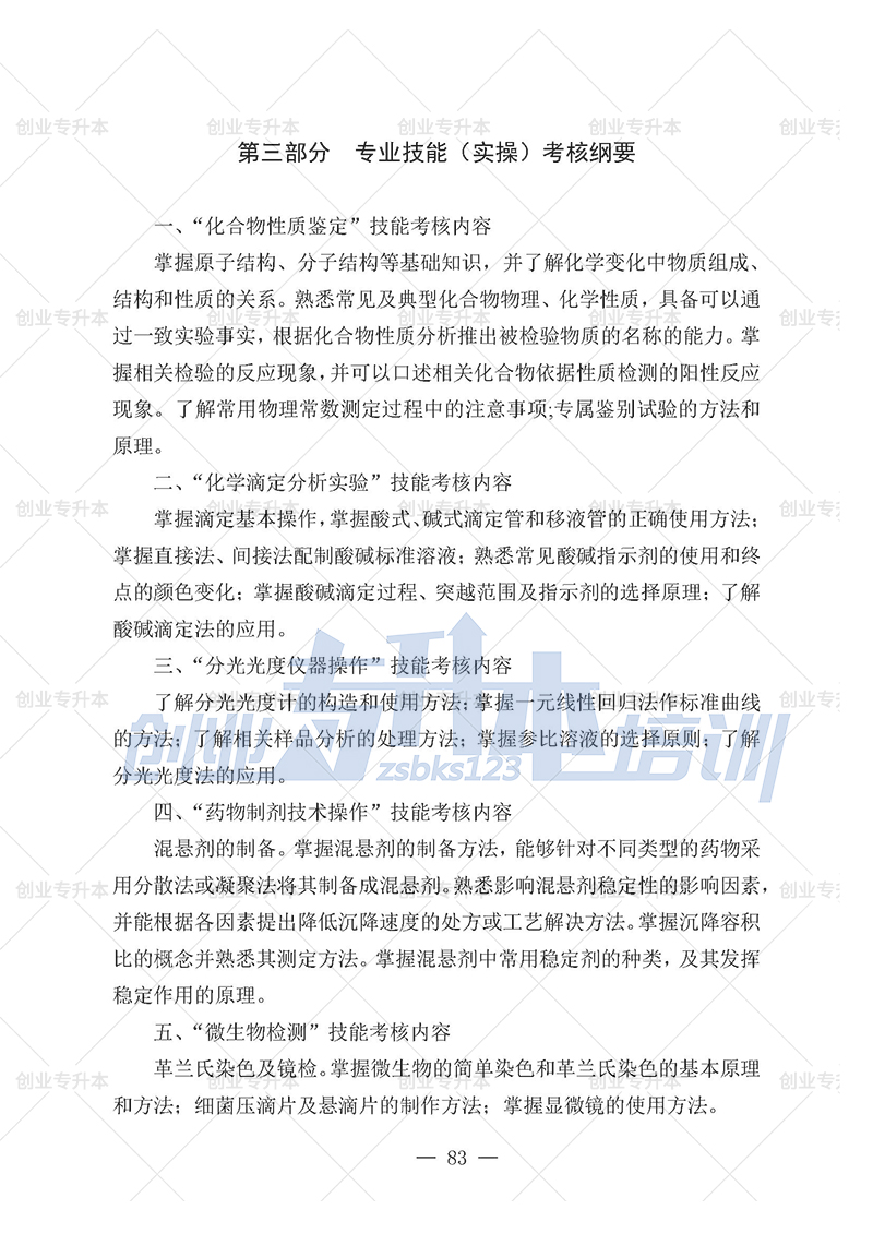 2025年遼寧專升本制藥組考試大綱